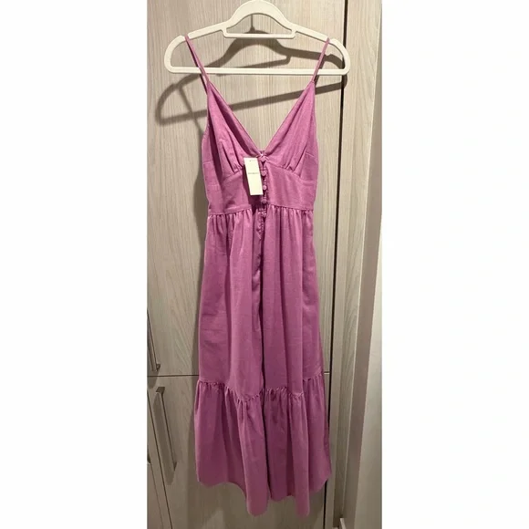 Brand New with Tag Abercrombie & Fitch Linen Blend Button Through Maxi Dress - Picture 5 of 8